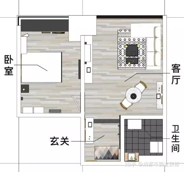 二手房改建，40平米一室一廳公寓改造（附改造前后對比圖）
