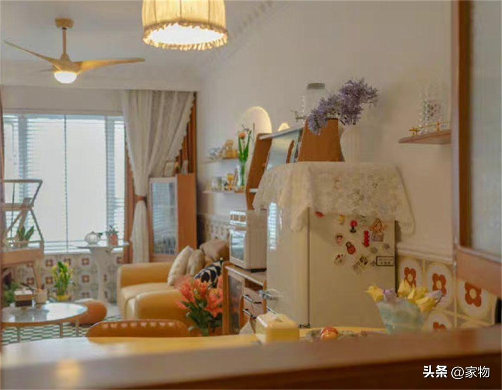 她曬出75㎡小家復古風裝修：廚房內窗+拱門元素，真的太會布置了