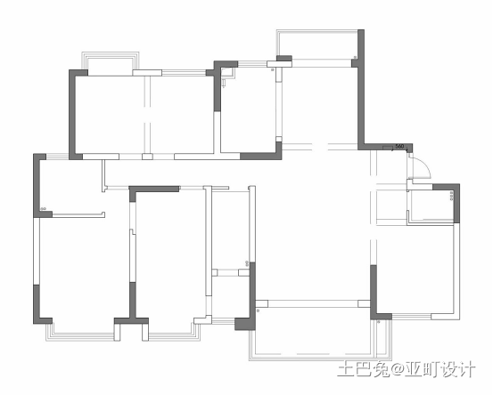 183m2三居現代簡約裝修效果案例裝修圖片